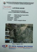 Laporan Akhir Penyusunan Database Lahan Permukiman Transmigrasi Rade Dara/Sori Panihi SP.6 Kecamatan Tambora, Kabupaten Bima, Provinsi Nusa Tenggara Barat Tahun 2015.