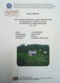 Final Report Penyusunan Database Lahan Permukiman Transmigrasi Langkoroni, Kecamatan Maligano, Kabupaten Muna, Provinsi Sulawesi Tenggara Tahun 2013.