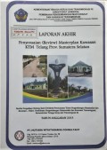 Penyesuaian ( Review ) Master Plan KTM Telang Prov. Sumatera Selatan tahun 2013.